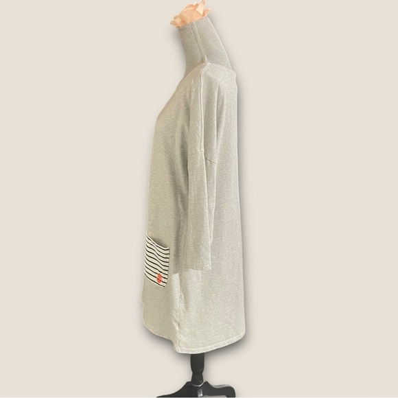 Tommy Hilfiger Gray Casual Tunic Dress Striped Pockets & Back Zipper, Size XL - Picture 2 of 12
